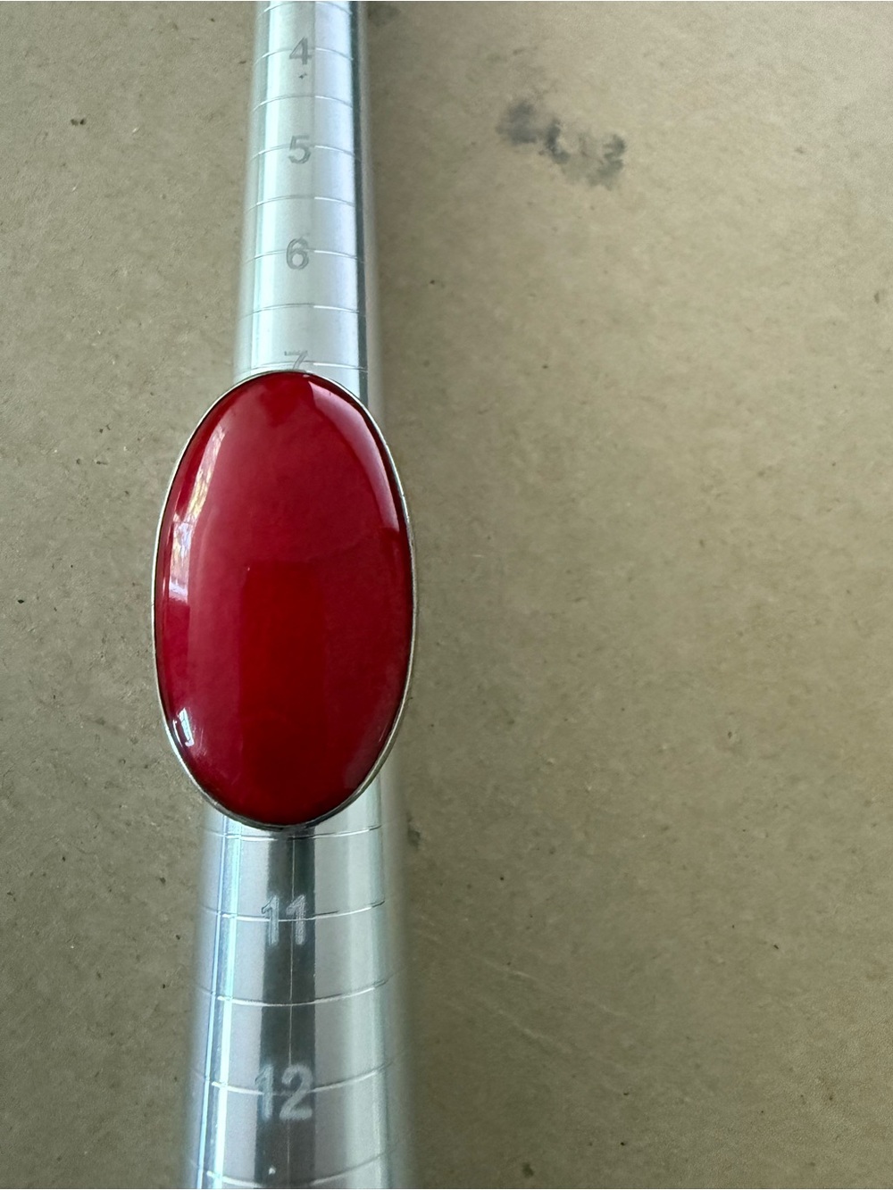 Bold Oval Red Coral Statement Ring